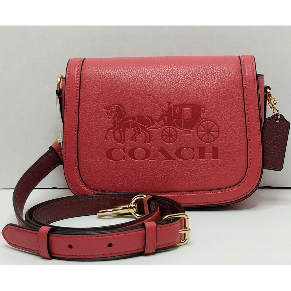 Coach C4058 Horse and Carriage Saddle Bag Vintage Mauve Pink Leather Crossbody